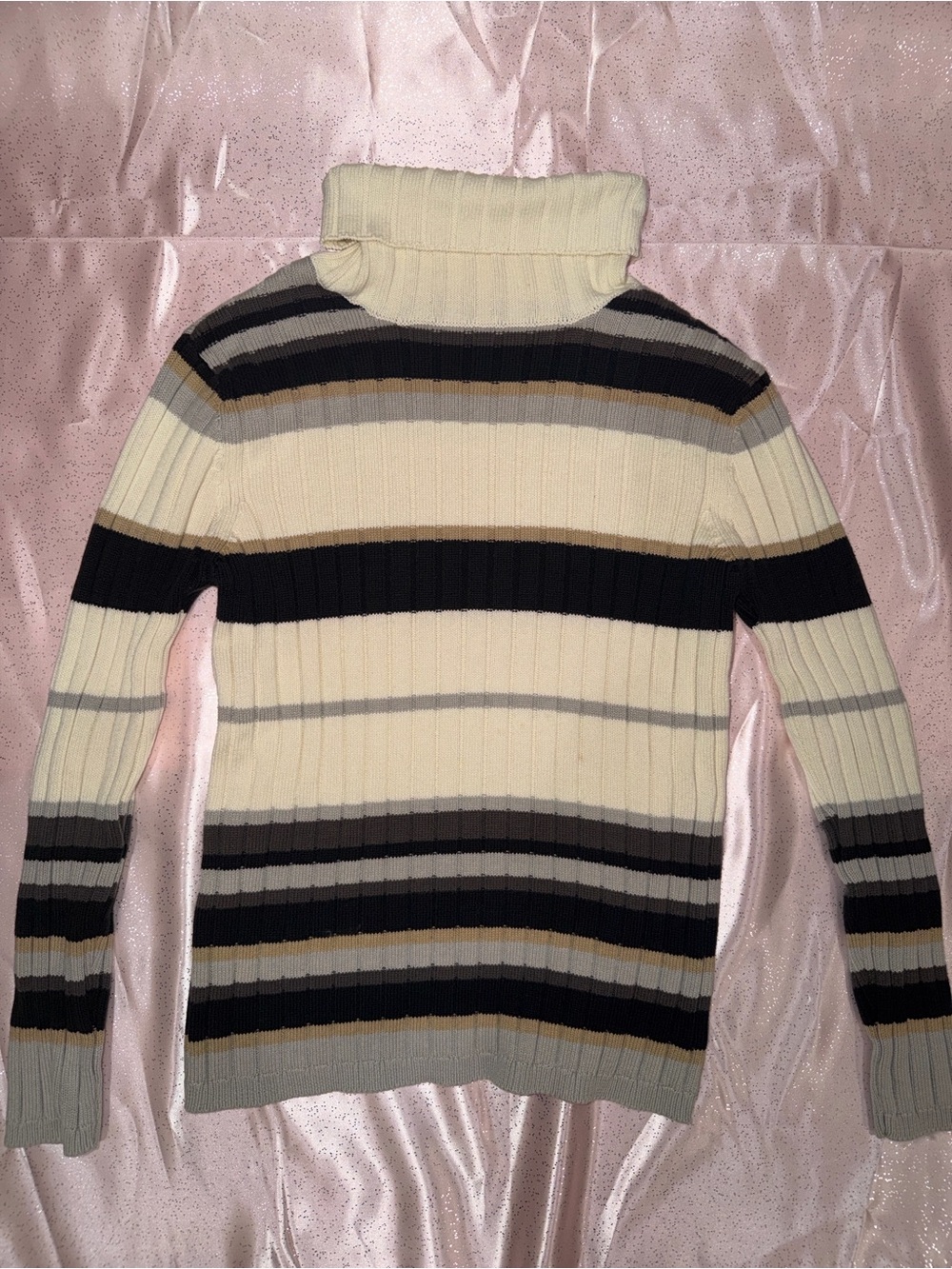 Vintage Meg Allen Striped Turtleneck Sweater Sz S